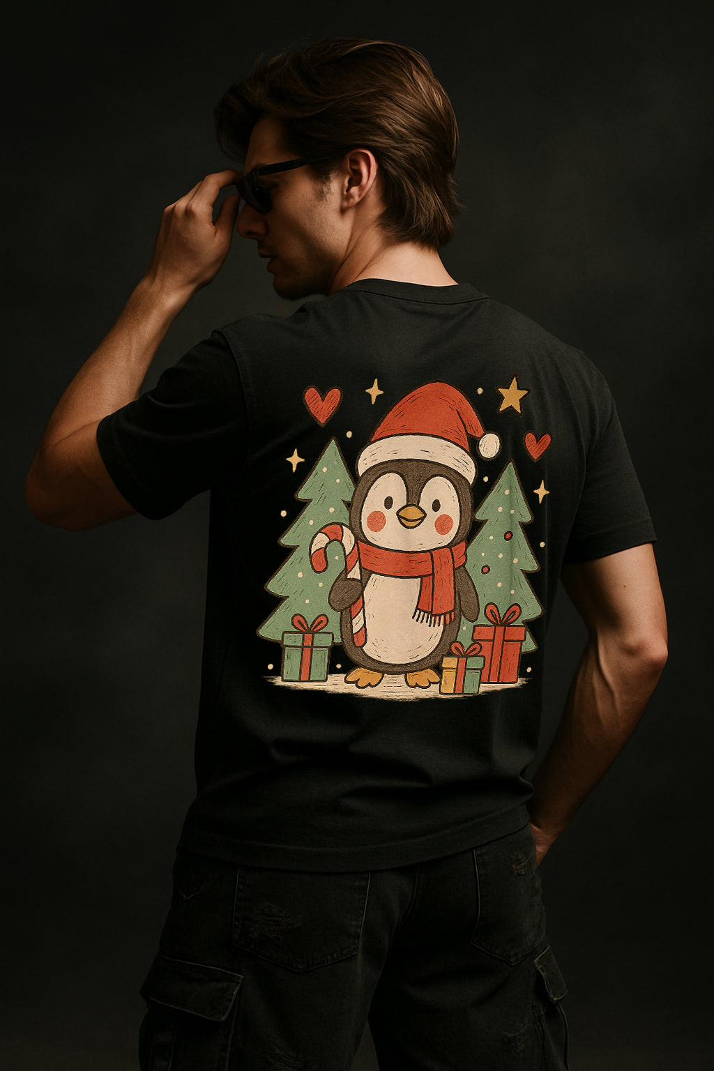 COZY CHRISTMAS - PENGUIN & REINDEER GRAPHIC TEE