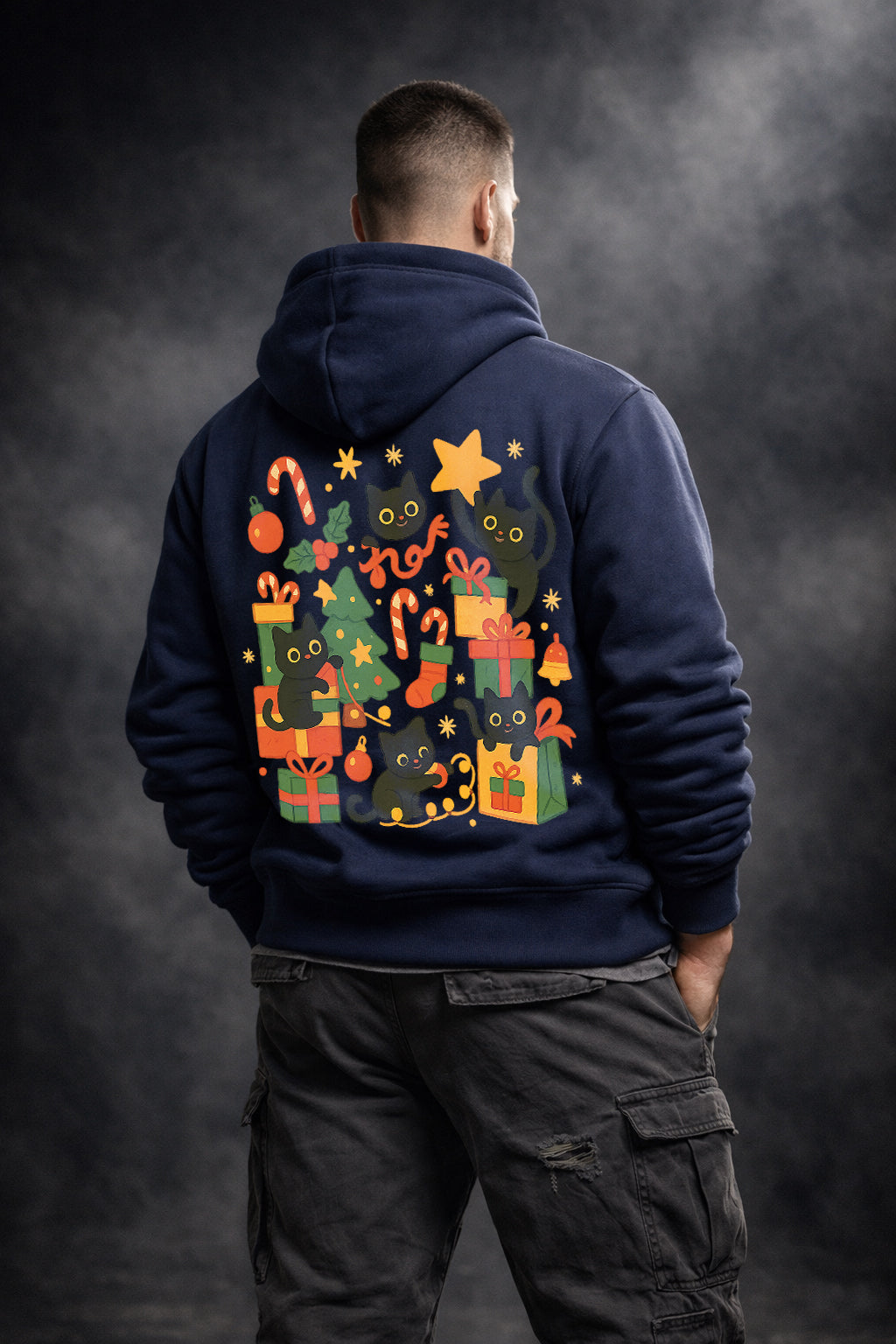 CHRISTMAS CATS - COZY HOLIDAY GRAPHIC HOODIE