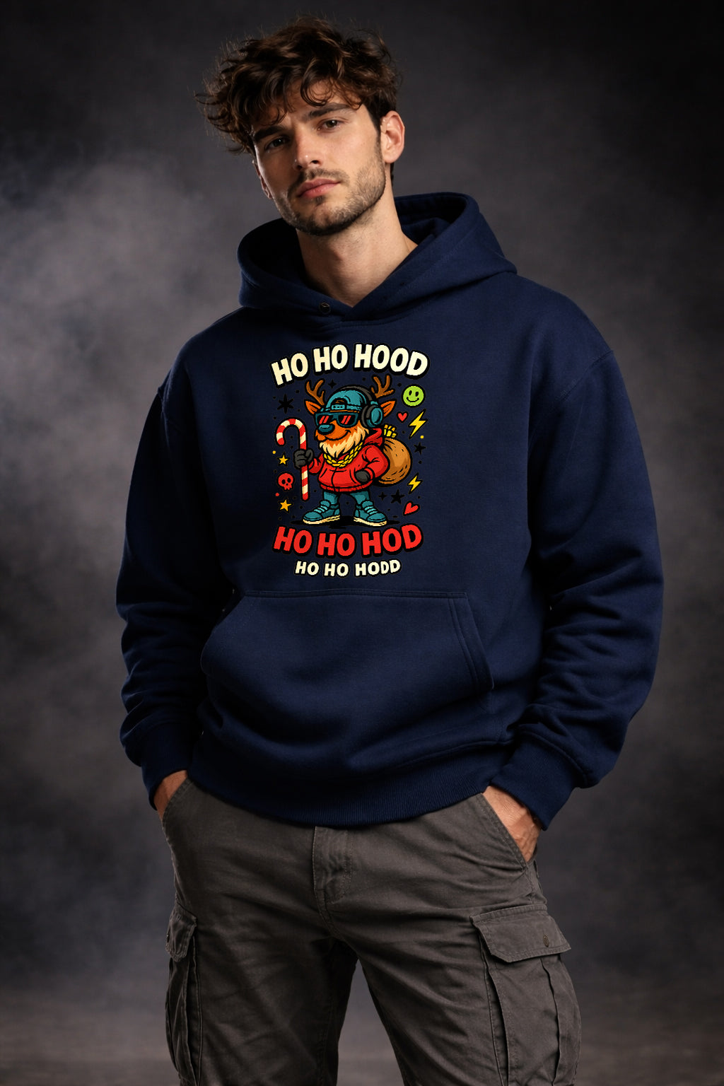 HO HO HOOD - STREET REINDEER GRAPHIC HOODIE