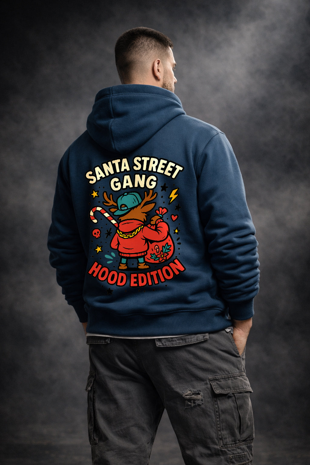HO HO HOOD - STREET REINDEER GRAPHIC HOODIE